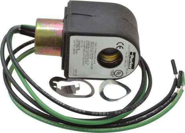 Parker - 240 Volt, 18 Coil Lead Length, Class F, Solenoid Coil - 11.0 Watt, NEMA 4X Enclosure, Use with Parker Skinner Gold Ring Series Valves - Best Tool & Supply