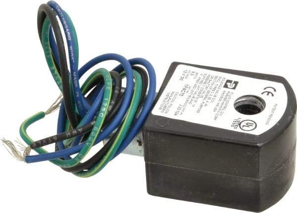 Parker - 12 Volt, 18 Coil Lead Length, Class F, Solenoid Coil - 9.5 Watt, NEMA 4X Enclosure, Use with Parker Skinner Gold Ring Series Valves - Best Tool & Supply