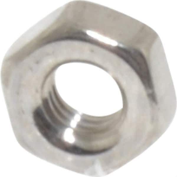 Value Collection - M3x0.50 Stainless Steel Right Hand Hex Nut - 5.5mm Across Flats, 2.4mm High, Uncoated - Best Tool & Supply