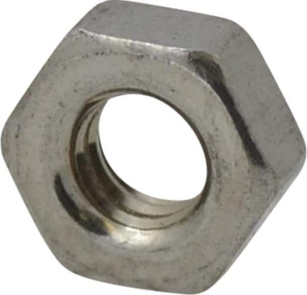 Value Collection - M4x0.70 Stainless Steel Right Hand Hex Nut - 7mm Across Flats, 3.2mm High, Uncoated - Best Tool & Supply