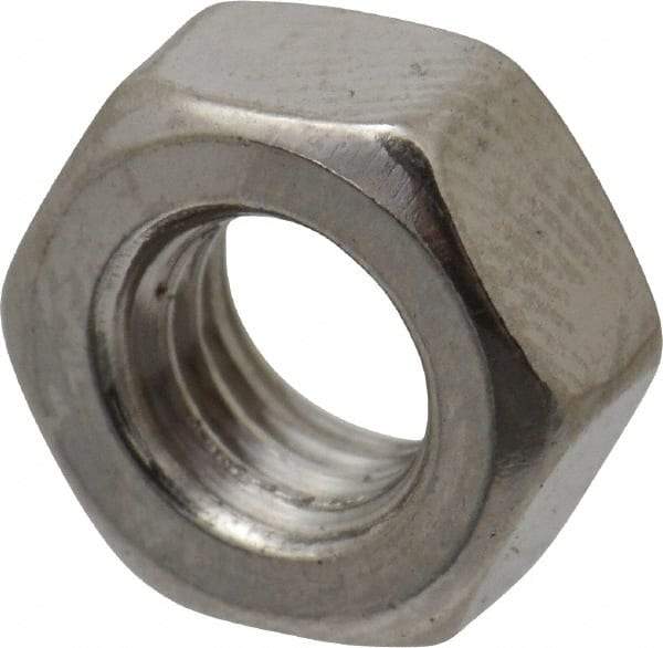 Value Collection - M6x1.00 Stainless Steel Right Hand Hex Nut - 10mm Across Flats, 5mm High, Uncoated - Best Tool & Supply