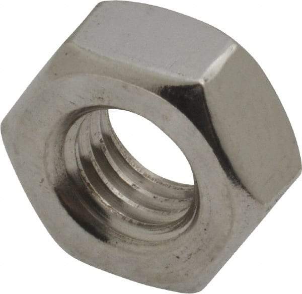 Value Collection - M10x1.50 Stainless Steel Right Hand Hex Nut - 17mm Across Flats, 8mm High, Uncoated - Best Tool & Supply