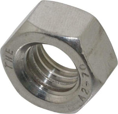 Value Collection - M12x1.75 Stainless Steel Right Hand Hex Nut - 19mm Across Flats, 10mm High, Uncoated - Best Tool & Supply