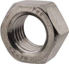 Value Collection - M18x2.50 Stainless Steel Right Hand Hex Nut - 27mm Across Flats, 15mm High, Uncoated - Best Tool & Supply