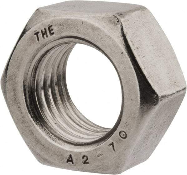 Value Collection - M24x3.00 Stainless Steel Right Hand Hex Nut - 36mm Across Flats, 19mm High, Uncoated - Best Tool & Supply