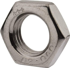 Value Collection - M16x2.00 Metric Coarse Stainless Steel Right Hand Hex Jam Nut - 24mm Across Flats, 8mm High, Uncoated - Best Tool & Supply