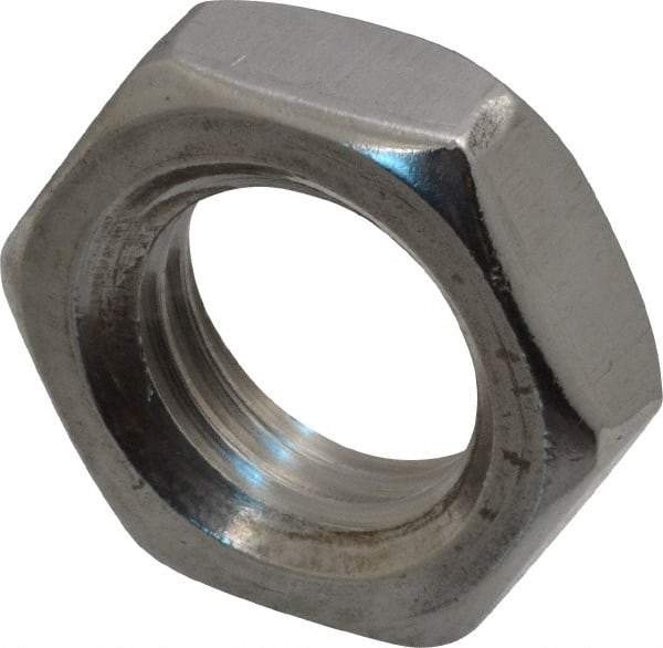 Value Collection - M20x2.50 Metric Coarse Stainless Steel Right Hand Hex Jam Nut - 30mm Across Flats, 10mm High, Uncoated - Best Tool & Supply