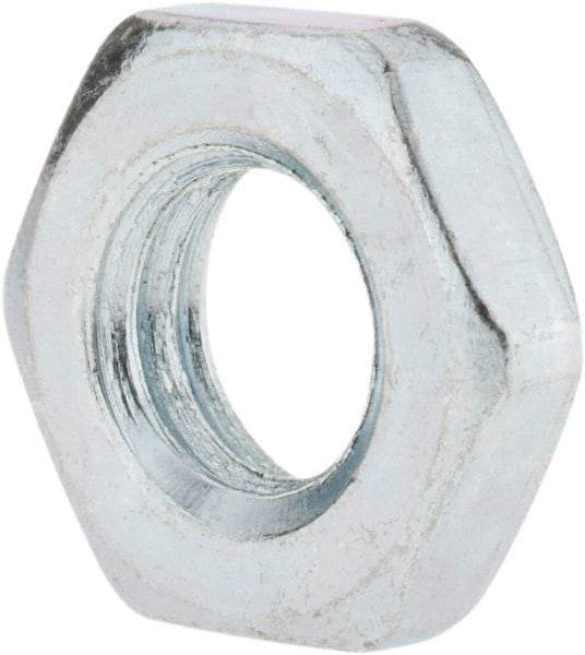 Value Collection - M10x1.50 Steel Right Hand Hex Jam Nut - 17mm Across Flats, 5mm High, Zinc-Plated Finish - Best Tool & Supply