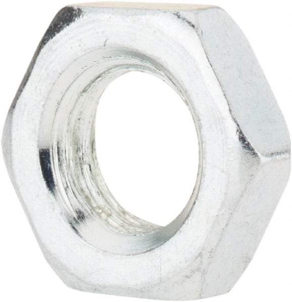 Value Collection - M12x1.75 Steel Right Hand Hex Jam Nut - 19mm Across Flats, 6mm High, Zinc-Plated Finish - Best Tool & Supply