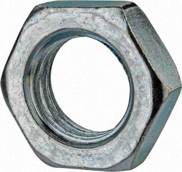 Value Collection - M24x3.00 Steel Right Hand Hex Jam Nut - 36mm Across Flats, 12mm High, Zinc-Plated Finish - Best Tool & Supply