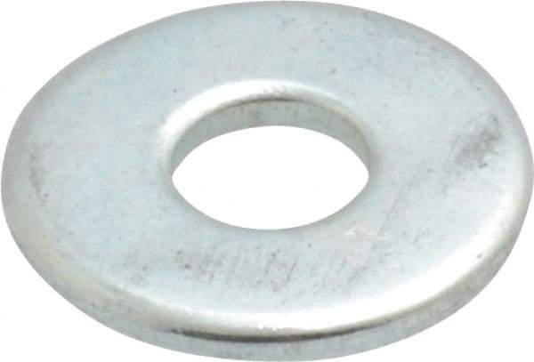 Value Collection - M4 Screw, Steel Fender Flat Washer - 4.3mm ID x 12mm OD, 1mm Thick, Zinc-Plated Finish - Best Tool & Supply