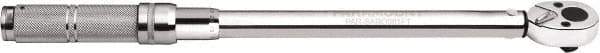 Paramount - 1/2" Drive Micrometer Type Ratchet Head Torque Wrench - 27.1 N/m to 109 N/m Torque, 16-11/16" OAL, 10 Ft/Lb Graduation - Best Tool & Supply