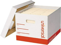 UNIVERSAL - 1 Compartment, 12 Inch Wide x 15 Inch Deep x 10 Inch High, File Storage Box - Paper, White - Best Tool & Supply