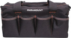 Paramount - 16 Pocket Black & Brown Polyester Tool Bag - 14" Wide x 5-1/2" Deep x 6" High - Best Tool & Supply