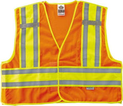 Ergodyne - Size 4X/5XL High Visibility Orange Mesh/Solid Public Safety Vest - 58 to 64" Chest, ANSI/ISEA 107, Hook & Loop Closure, 1 Pocket, Polyester - Best Tool & Supply