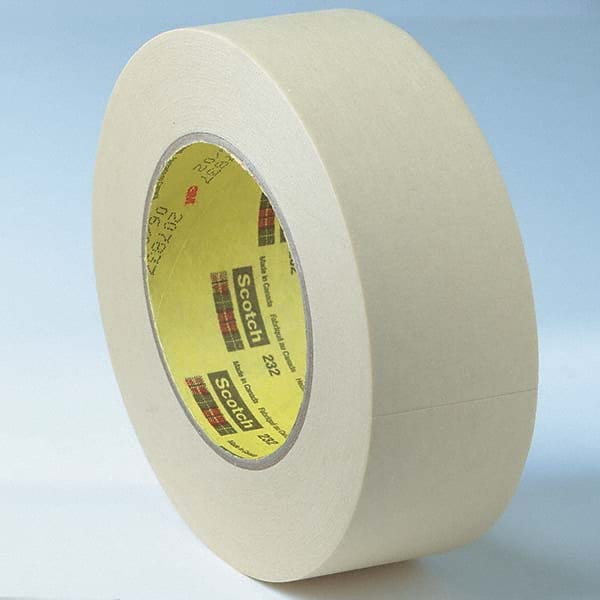 Masking Tape: 96 mm Wide, 55 m Long, 6.3 mil Thick, Tan Crepe Paper, Rubber Adhesive, 27 lb/in Tensile Strength