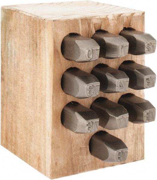 C.H. Hanson - 10 Piece, 1/4" Character Steel Stamp Set - Double Digit Figures, Double Digits - Best Tool & Supply