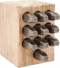 C.H. Hanson - 10 Piece, 1/4" Character Steel Stamp Set - Double Digit Figures, Double Digits - Best Tool & Supply