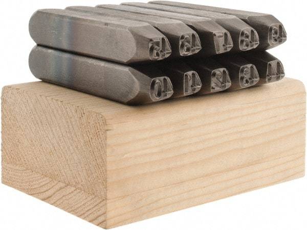 C.H. Hanson - 10 Piece, 1/4" Character Steel Stamp Set - Double Digit Figures, Double Digits - Best Tool & Supply