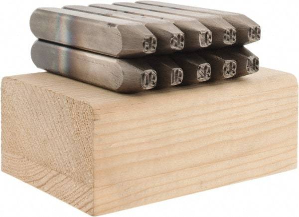 C.H. Hanson - 10 Piece, 3/16" Character Steel Stamp Set - Double Digit Figures, Double Digits - Best Tool & Supply