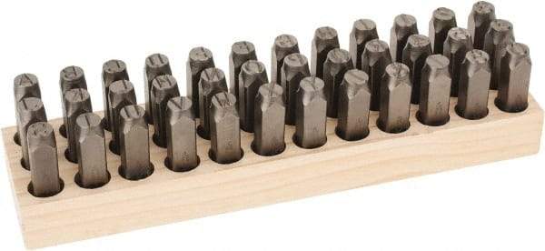 C.H. Hanson - 36 Piece, 1/2" Character Steel Stamp Set - Letters & Figures, Standard - Best Tool & Supply