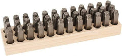 C.H. Hanson - 36 Piece, 1/2" Character Steel Stamp Set - Letters & Figures, Standard - Best Tool & Supply