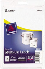 AVERY - 3/4" Wide x 3/4" Long, White Paper Color Coding Labels - For Multi-Use - Best Tool & Supply