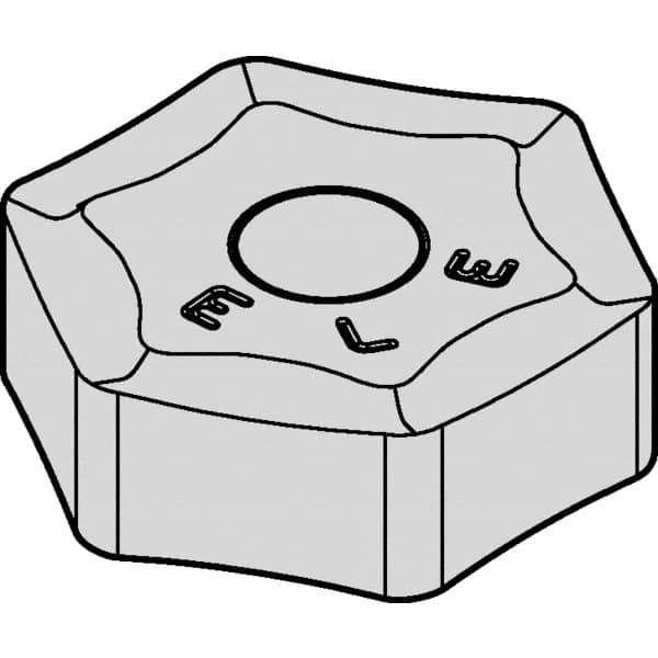 Kennametal - HNHX5354 LE Grade KC514M Carbide Milling Insert - TiAlN Finish, 0.219" Thick, 0.638" Inscribed Circle, 1/16" Corner Radius - Best Tool & Supply