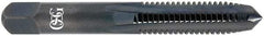 OSG - 3/4-16 UNF 3B 4 Flute TiCN Finish High Speed Steel Straight Flute Standard Hand Tap - Taper, Right Hand Thread, 4-1/4" OAL, 2" Thread Length, H3 Limit, Oversize - Best Tool & Supply