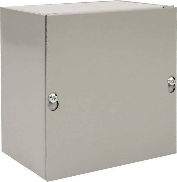 nVent Hoffman - Steel Junction Box Enclosure Screw Flat Cover - NEMA 1, 6" Wide x 6" High x 4" Deep - Best Tool & Supply