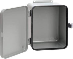 nVent Hoffman - Steel Junction Box Enclosure Hinge Flat Cover - NEMA 12, 13, 8" Wide x 10" High x 6" Deep - Best Tool & Supply