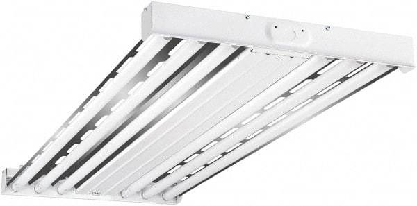 Cooper Lighting - 6 Lamps, 54 Watts, Fluorescent, High Bay Fixture - 48" Long x 2-15/32" High x 19-17/32" Wide, 120-277 Volt, Steel Housing - Best Tool & Supply