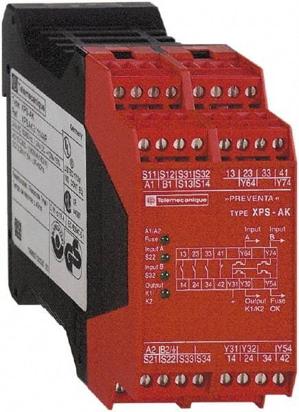 Square D - 24 VAC/VDC, 5 VA Power Rating, Standard Electromechanical & Solid State Screw General Purpose Relay - 6 Amp at 24 VAC/VDC, 1NC/4SS (Auxiliary) & 3NO - Best Tool & Supply