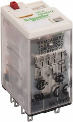 Square D - 8 Pins, 1.2 VA Power Rating, Ice Cube Electromechanical Plug-in General Purpose Relay - 12 Amp at 277 VAC, DPDT, 24 VAC, 21mm Wide x 40mm High x 27mm Deep - Best Tool & Supply