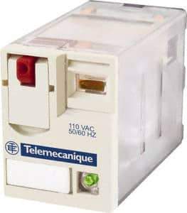 Schneider Electric - 3,750 VA Power Rating, Electromechanical Plug-in General Purpose Relay - 15 Amp at 250 VAC & 28 VDC, 2CO, 110 VDC - Best Tool & Supply