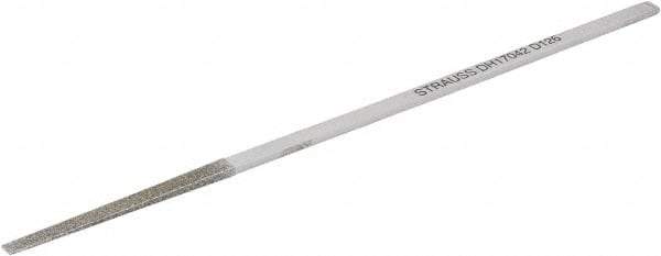 Strauss - 6.69" OAL Medium Flat Needle Diamond File - 0.157" Wide x 0.09" Thick, 1.97 LOC, Gray, 126 Grit - Best Tool & Supply