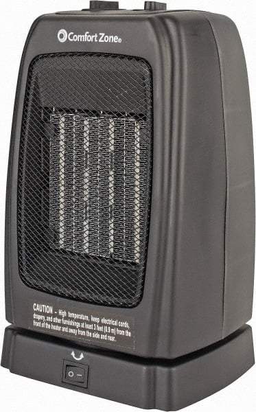 Comfort Zone - 5,120 Max BTU Rating, Ceramic Heater - 12.5 Amps, 120 Volts - Best Tool & Supply