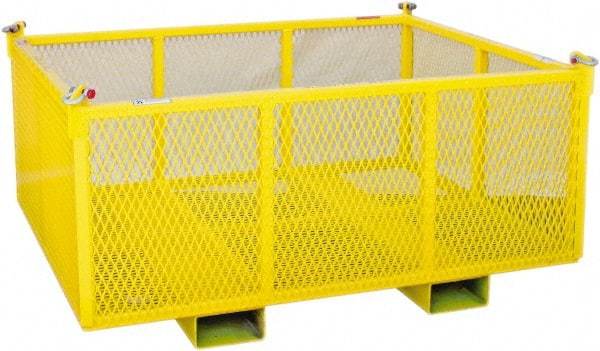 Machining & Welding - 60" Long x 48" Wide x 24" High Steel Basket-Style Bulk Container - 2,500 Lb. Load Capacity - Best Tool & Supply