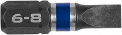 Irwin - 0.2204" Slotted Screwdriver Bit - 1/4" Hex Drive, 1" OAL - Best Tool & Supply