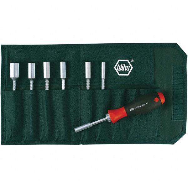 Wiha - 8 Piece, 5 to 10mm Nut Driver Set - Standard Shaft, Cushion Grip Handle - Best Tool & Supply