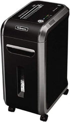 FELLOWES - 5/32 x 1-1/2" Strip, Manual 18 Sheet Cross Cut Paper Shredder - 17.7" Long x 11-7/16" Wide x 25" High, Level 4 Security, 9 Gal Wastebasket - Best Tool & Supply