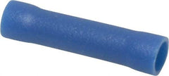 Thomas & Betts - 16 to 14 AWG Compatible, Vinyl Fully Insulated, Crimp-On Butt Splice Terminal - Copper Contacts, 0.986" OAL, Blue - Best Tool & Supply