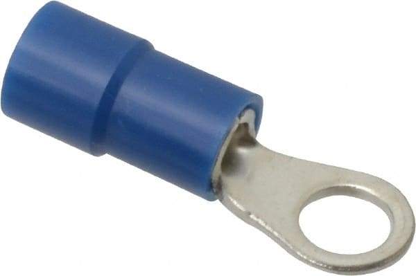 Thomas & Betts - 16-14 AWG Partially Insulated Crimp Connection Circular Ring Terminal - #8 Stud, 0.803" OAL x 0.26" Wide, Tin Plated Copper Contact - Best Tool & Supply