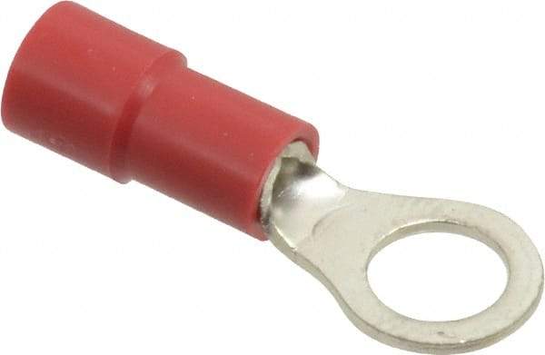 Thomas & Betts - 22-16 AWG Partially Insulated Crimp Connection Circular Ring Terminal - #10 Stud, 0.858" OAL x 0.315" Wide, Tin Plated Copper Contact - Best Tool & Supply