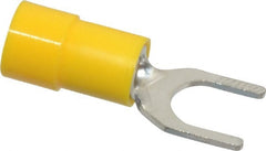 Thomas & Betts - 1/4 Inch Stud, 12 to 10 AWG, Partially Insulated, Crimp, Standard Fork Terminal - Best Tool & Supply