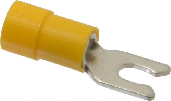 Thomas & Betts - #6 Stud, 12 to 10 AWG Compatible, Partially Insulated, Crimp Connection, Locking Fork Terminal - Best Tool & Supply