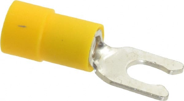 Thomas & Betts - #8 Stud, 12 to 10 AWG Compatible, Partially Insulated, Crimp Connection, Locking Fork Terminal - Best Tool & Supply