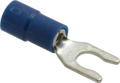 Thomas & Betts - #8 Stud, 16 to 14 AWG Compatible, Partially Insulated, Crimp Connection, Locking Fork Terminal - Best Tool & Supply