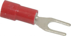 Thomas & Betts - #8 Stud, 22 to 16 AWG Compatible, Partially Insulated, Crimp Connection, Standard Fork Terminal - Best Tool & Supply