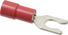 Thomas & Betts - #8 Stud, 22 to 18 AWG Compatible, Partially Insulated, Crimp Connection, Locking Fork Terminal - Best Tool & Supply